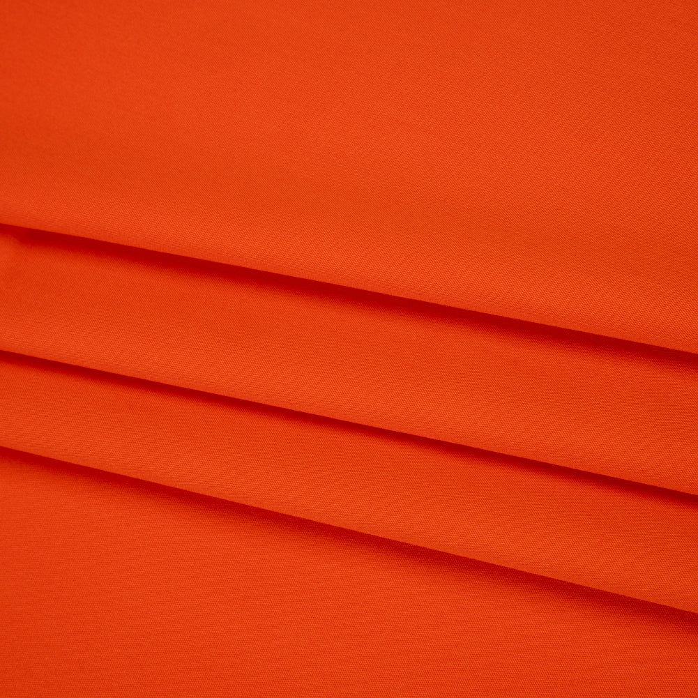 Stretch Cotton and Nylon Shirting - Orange - Designer Deadstock - Folded Stretch Cotton and Nylon Shirting - Orange - Designer Deadstock - Folded