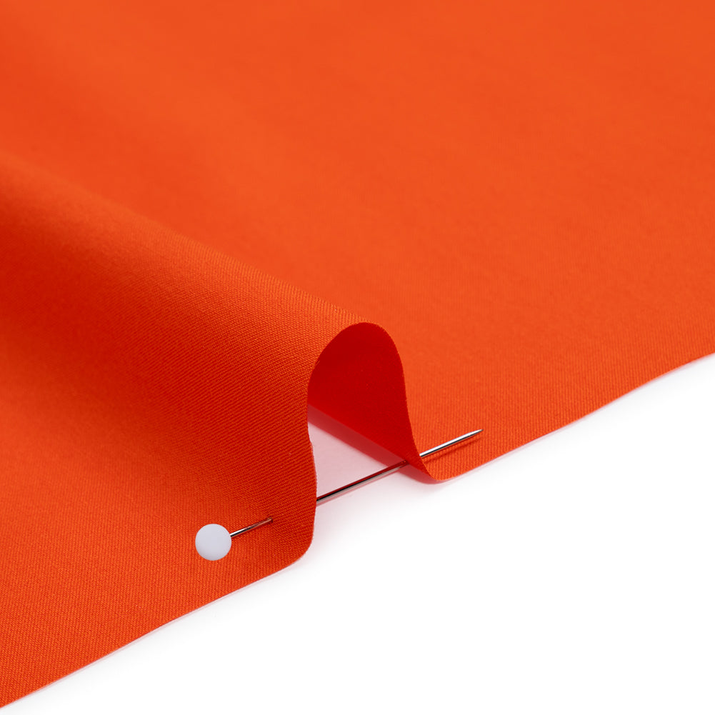Stretch Cotton and Nylon Shirting - Orange - Designer Deadstock - Detail Stretch Cotton and Nylon Shirting - Orange - Designer Deadstock - Detail