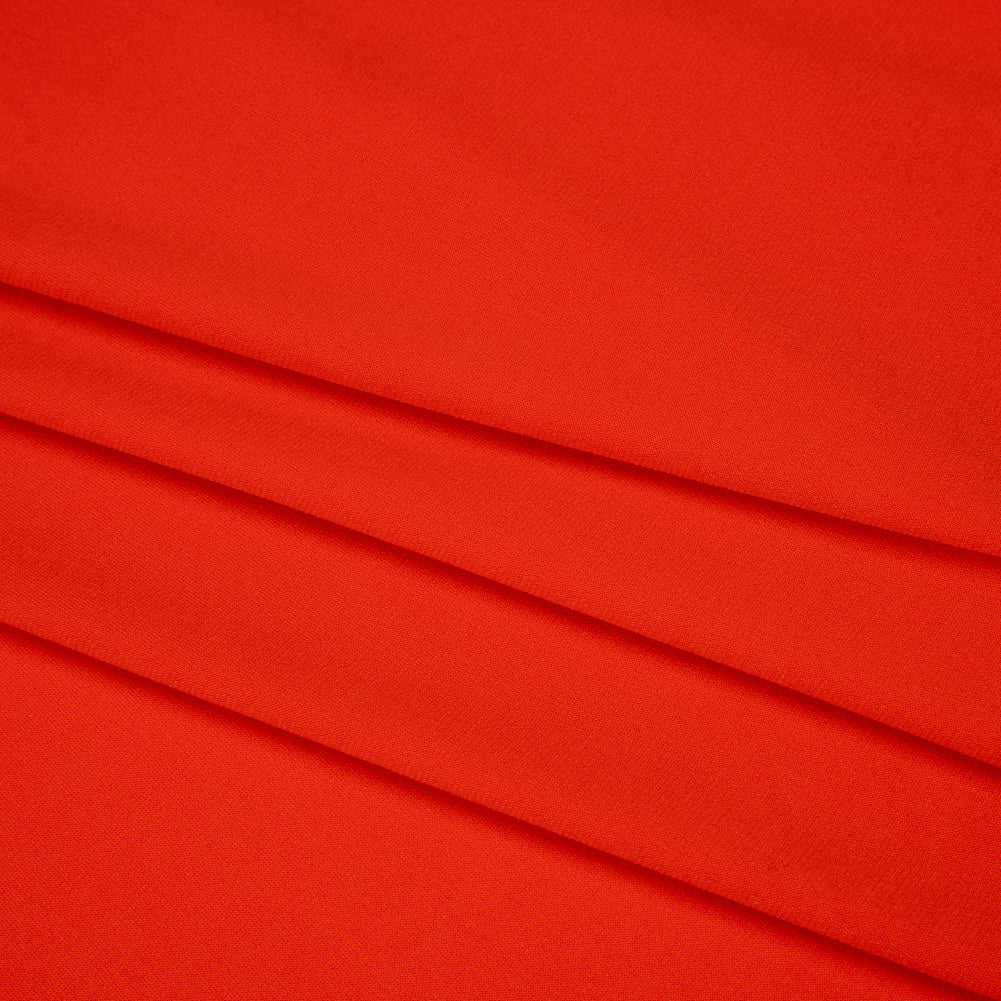 Stretch Polyester Tricot - Poppy Red - Designer Deadstock - Folded Stretch Polyester Tricot - Poppy Red - Designer Deadstock - Folded