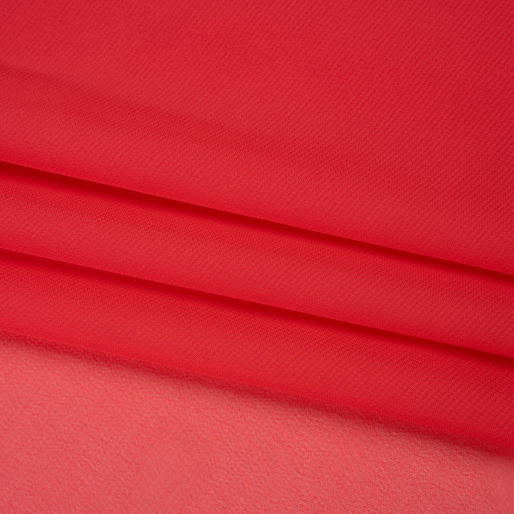 Polyester Chiffon - Teaberry Red - Designer Deadstock Folded Polyester Chiffon - Teaberry Red - Designer Deadstock Folded
