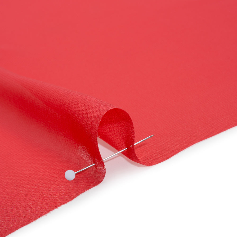 Polyester Chiffon - Teaberry Red - Designer Deadstock Detail Polyester Chiffon - Teaberry Red - Designer Deadstock Detail