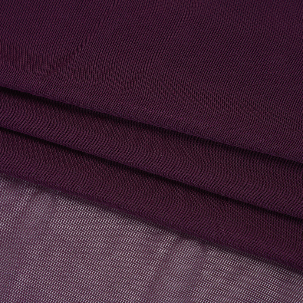 Stretch Polyester Mesh - Aubergine - Designer Deadstock Folded Stretch Polyester Mesh - Aubergine - Designer Deadstock Folded