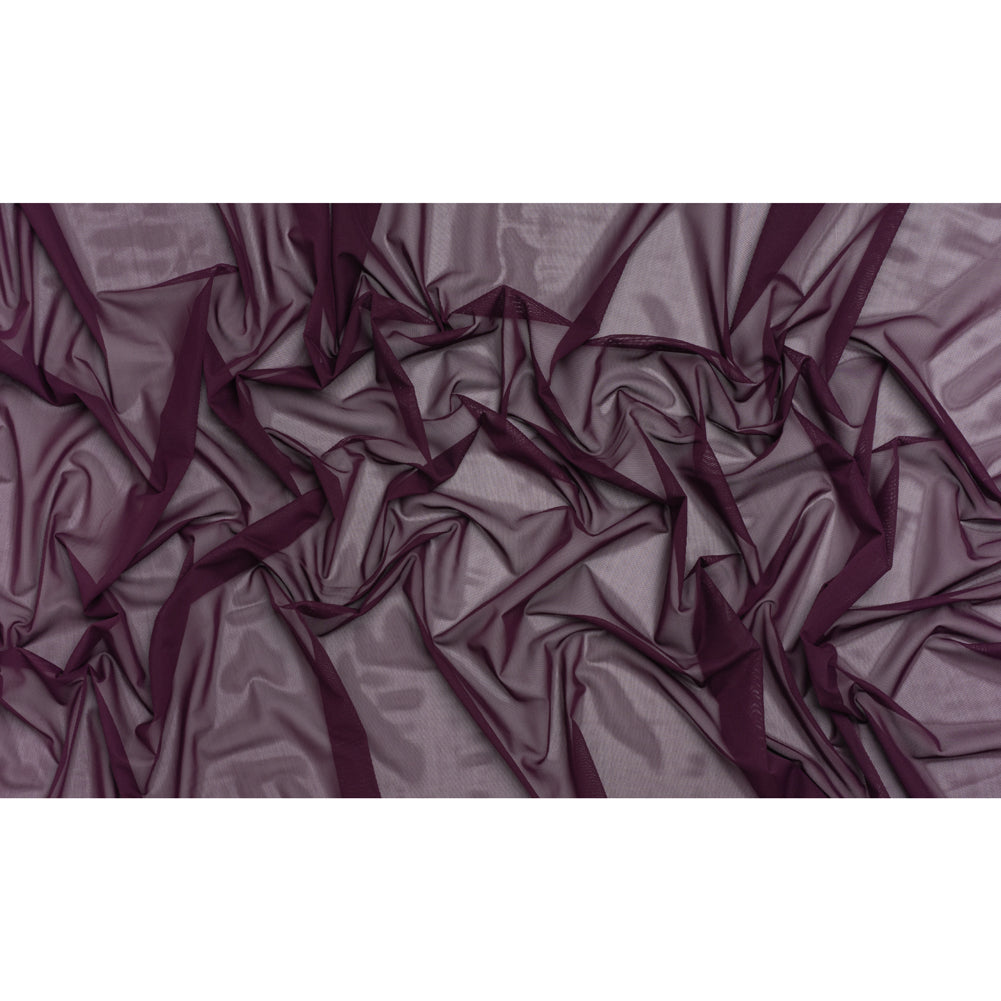 Stretch Polyester Mesh - Aubergine - Designer Deadstock - Full Stretch Polyester Mesh - Aubergine - Designer Deadstock - Full