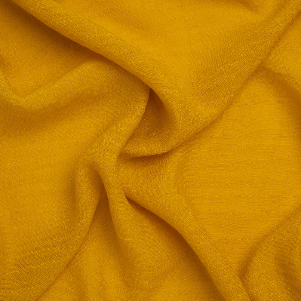 Textured Polyester and Rayon Gauzy Woven - Mustard - Designer Deadstock Textured Polyester and Rayon Gauzy Woven - Mustard - Designer Deadstock
