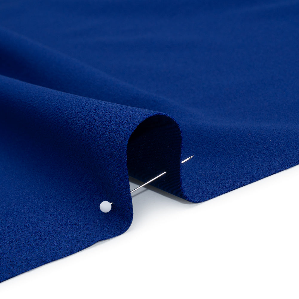Stretch Polyester Crepe Double Knit - Galaxy Blue - Designer Deadstock - Detail Stretch Polyester Crepe Double Knit - Galaxy Blue - Designer Deadstock - Detail