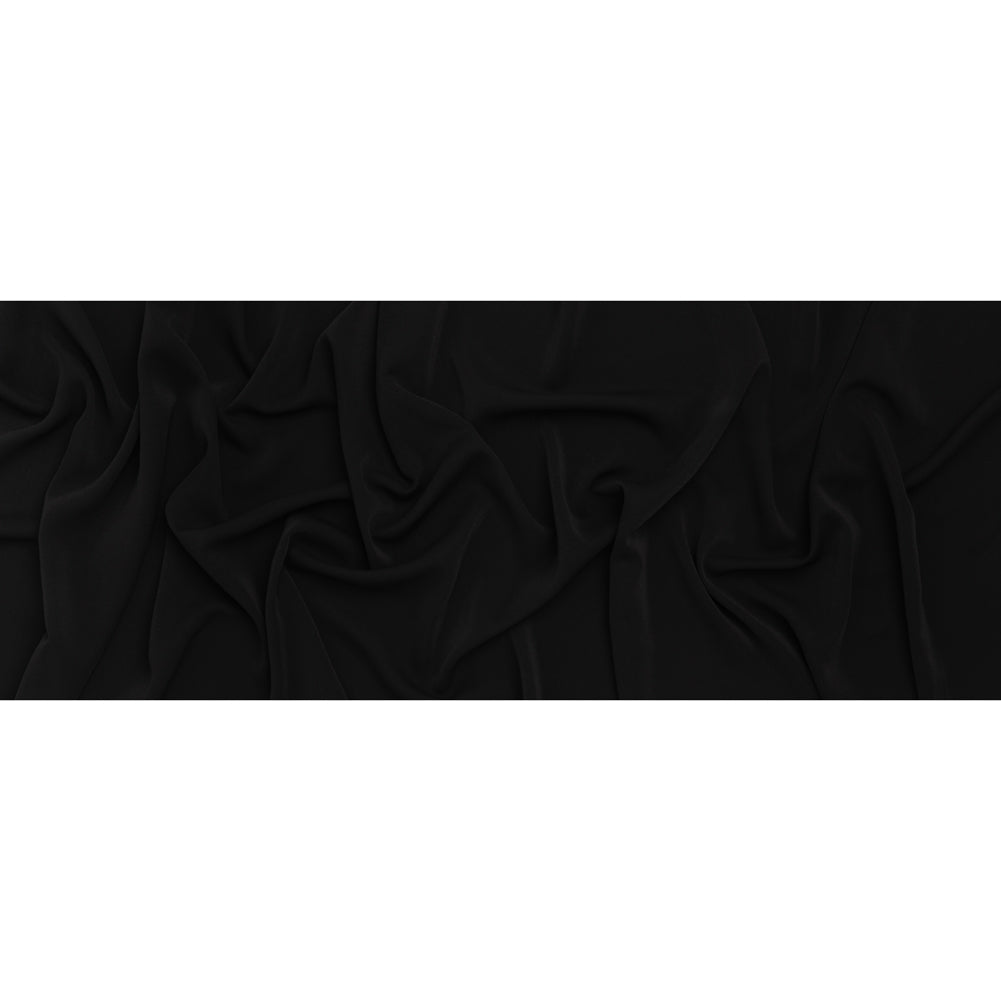 Fluid Polyester Twill - Black - Designer Deadstock - Full Fluid Polyester Twill - Black - Designer Deadstock - Full