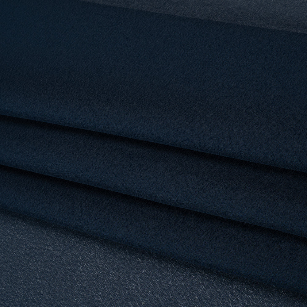 Polyester Chiffon - Navy Blue - Designer Deadstock Folded Polyester Chiffon - Navy Blue - Designer Deadstock Folded