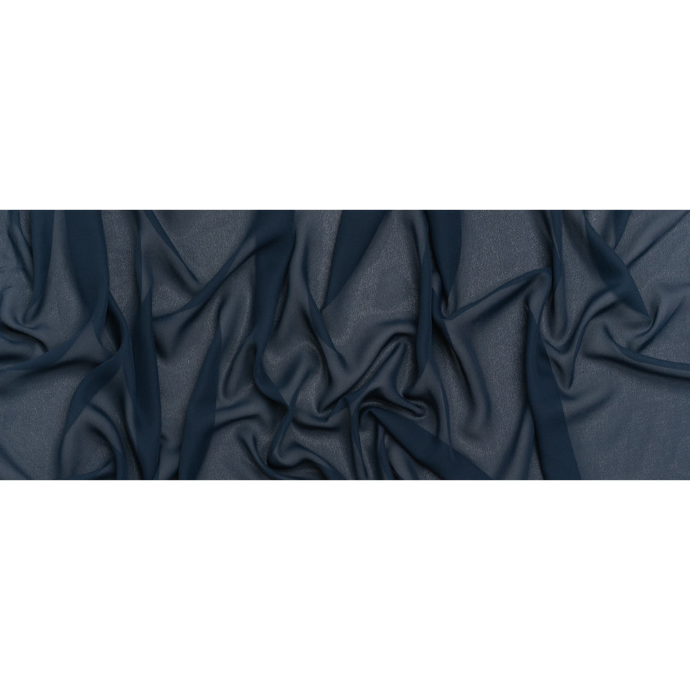 Polyester Chiffon - Navy Blue - Designer Deadstock - Full Polyester Chiffon - Navy Blue - Designer Deadstock - Full