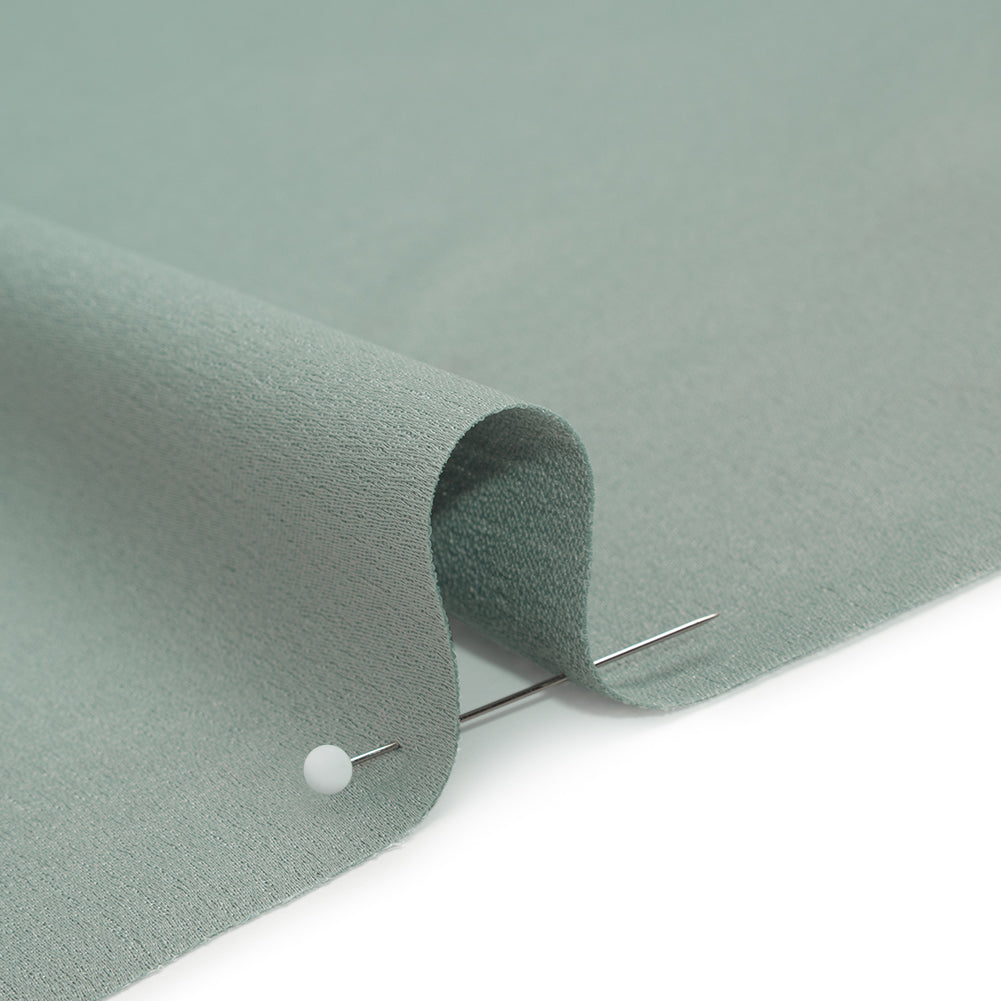 Polyester Crepe Back Satin - Celadon Green - Designer Deadstock - Detail Polyester Crepe Back Satin - Celadon Green - Designer Deadstock - Detail