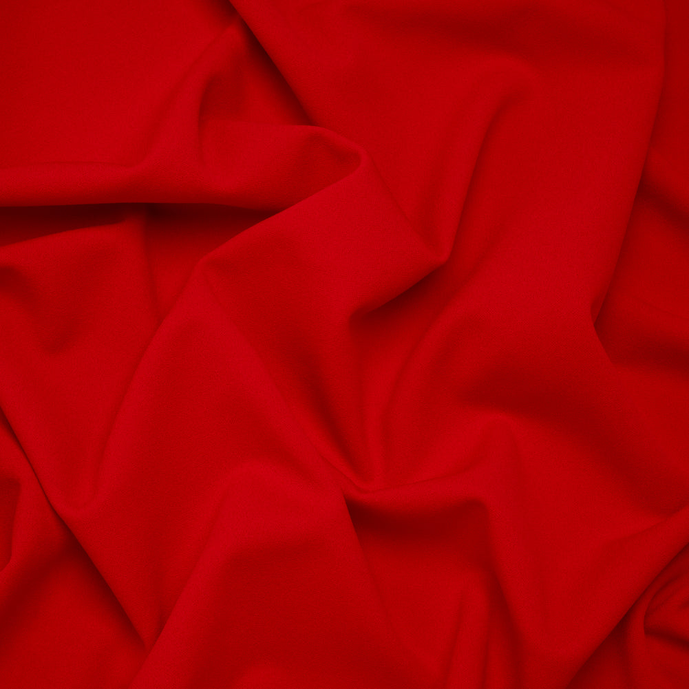 Stretch Polyester Crepe Double Knit - Flame Scarlet - Designer Deadstock Stretch Polyester Crepe Double Knit - Flame Scarlet - Designer Deadstock