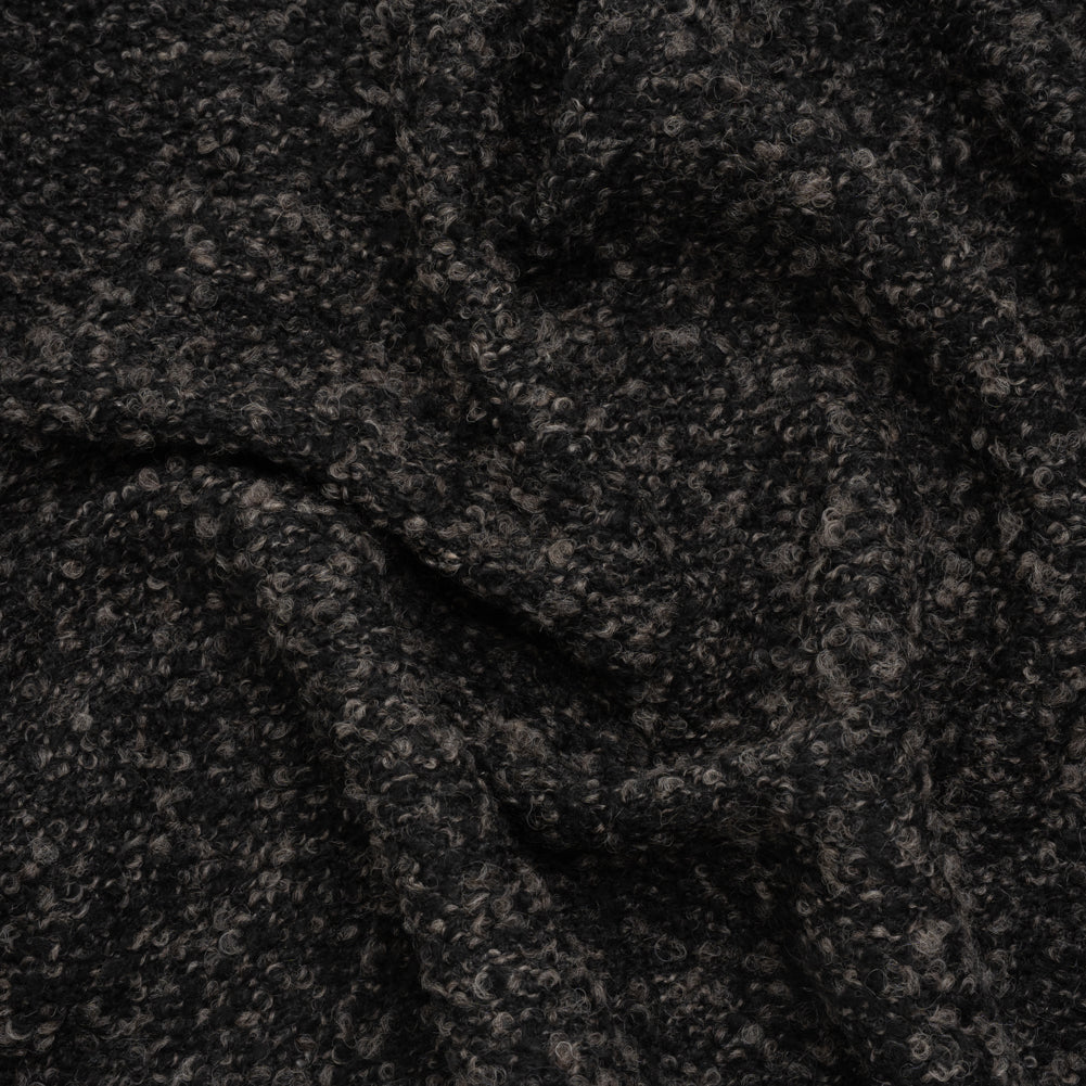 Wool Blend Boucle Tweed - Black and Brown Wool Blend Boucle Tweed - Black and Brown