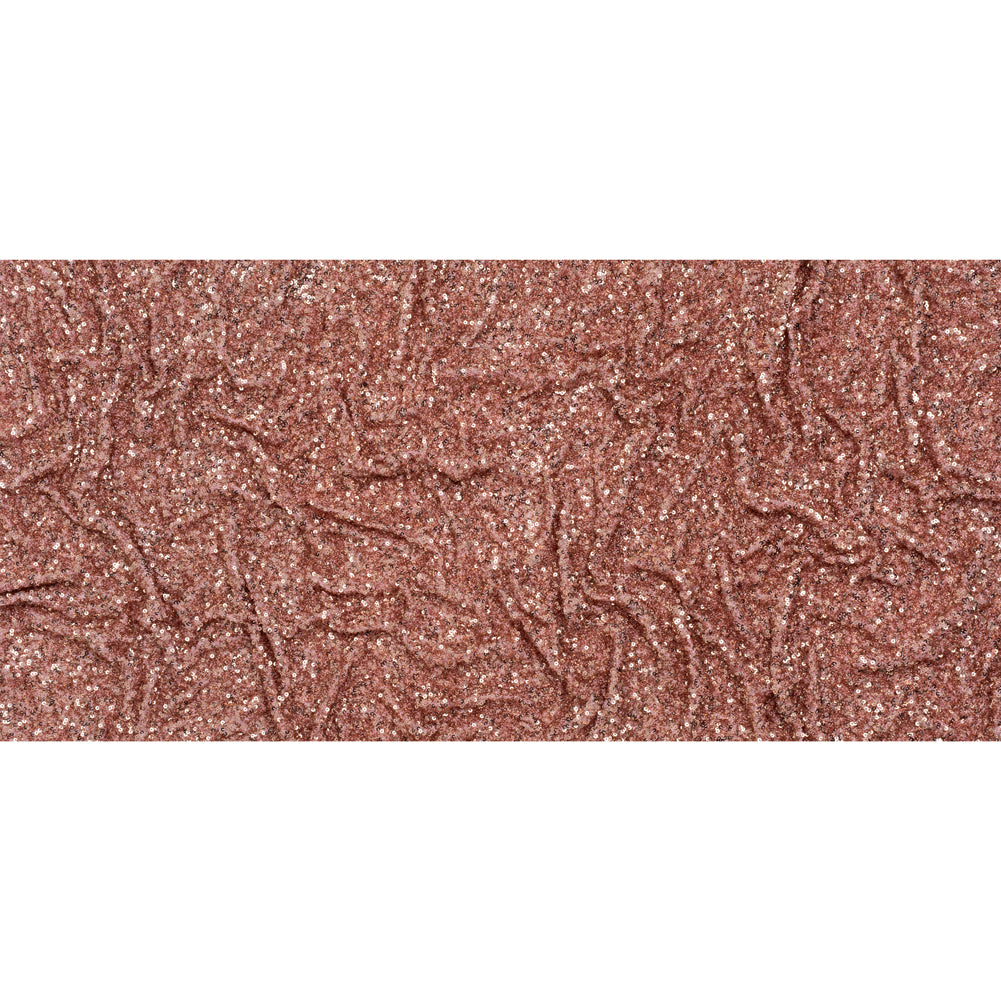 Recycled Polyester All-Over Circular Baby Sequins on Stretch Mesh - Pink - Divine Collection - Full Recycled Polyester All-Over Circular Baby Sequins on Stretch Mesh - Pink - Divine Collection - Full