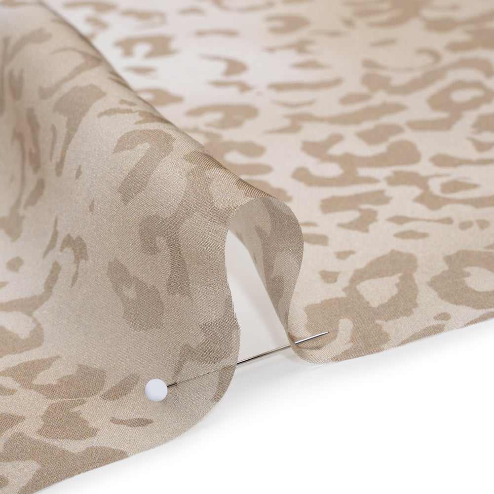 Silk Voile Print - Soft Beige and Tan Cheetah Spots - Deadstock Detail Silk Voile Print - Soft Beige and Tan Cheetah Spots - Deadstock Detail