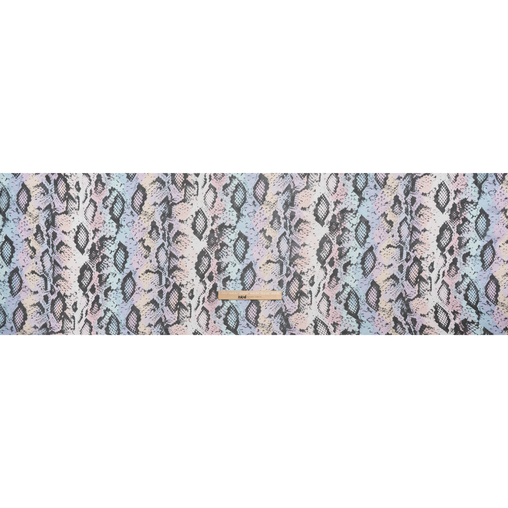 Silk Voile Print - Pastel Rainbow Diamonds and Black Snakeskin - Deadstock - Full Silk Voile Print - Pastel Rainbow Diamonds and Black Snakeskin - Deadstock - Full