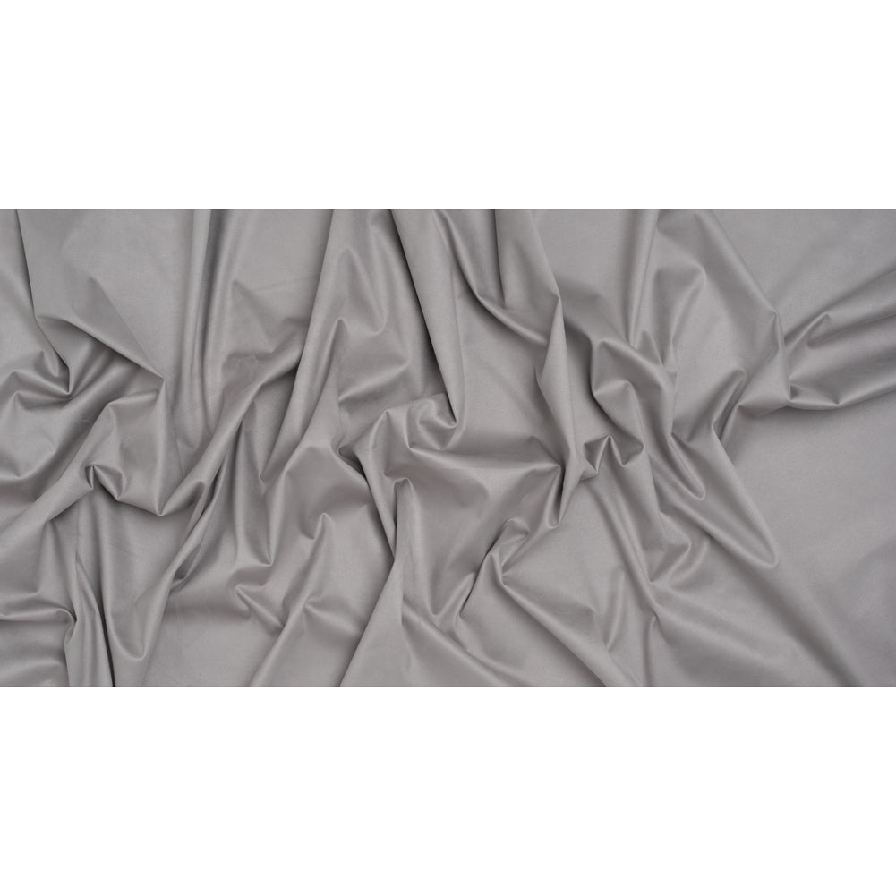Stretch Recycled Polyester Faux Suede - Silver - Full Stretch Recycled Polyester Faux Suede - Silver - Full