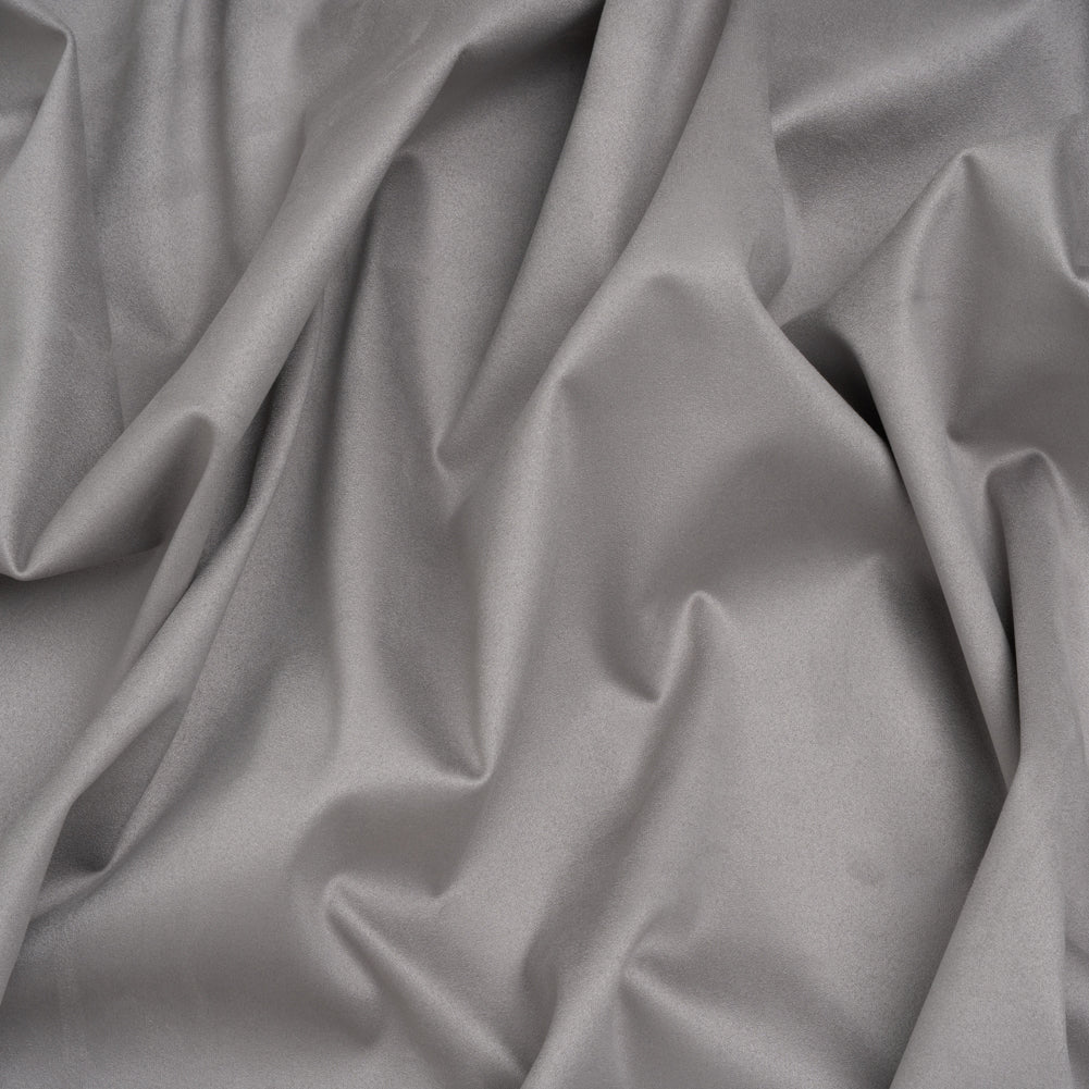Stretch Recycled Polyester Faux Suede - Silver Stretch Recycled Polyester Faux Suede - Silver