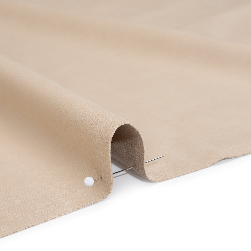 Stretch Recycled Polyester Faux Suede - Pale Beige Detail Stretch Recycled Polyester Faux Suede - Pale Beige Detail