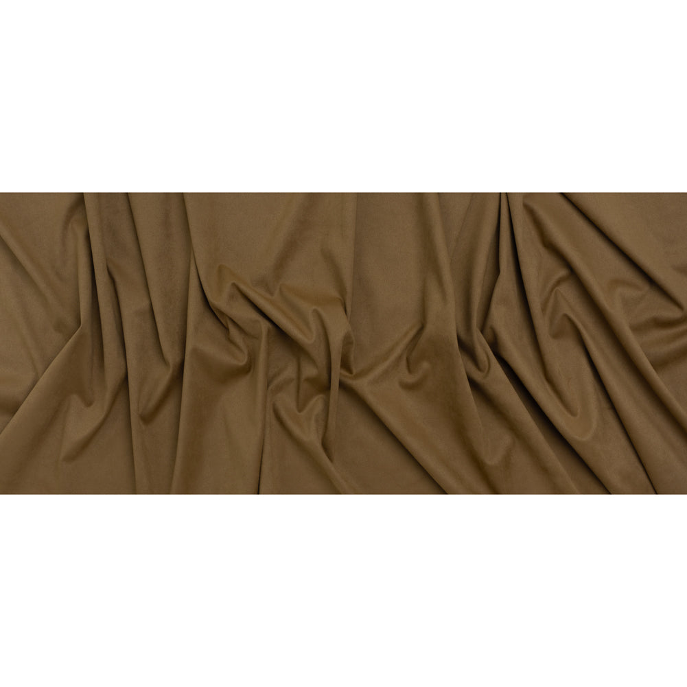 Stretch Recycled Polyester Faux Suede - Brown - Full Stretch Recycled Polyester Faux Suede - Brown - Full