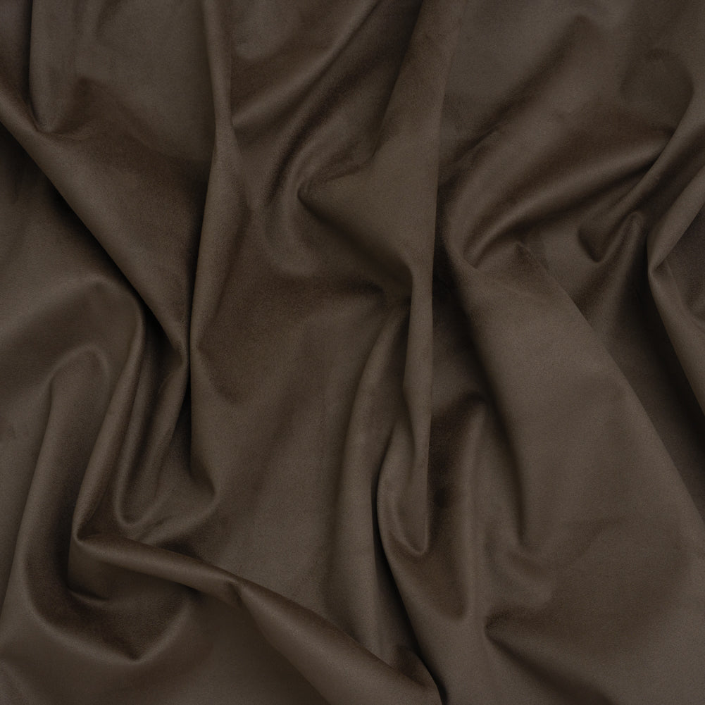 Stretch Recycled Polyester Faux Suede - Dark Brown Stretch Recycled Polyester Faux Suede - Dark Brown
