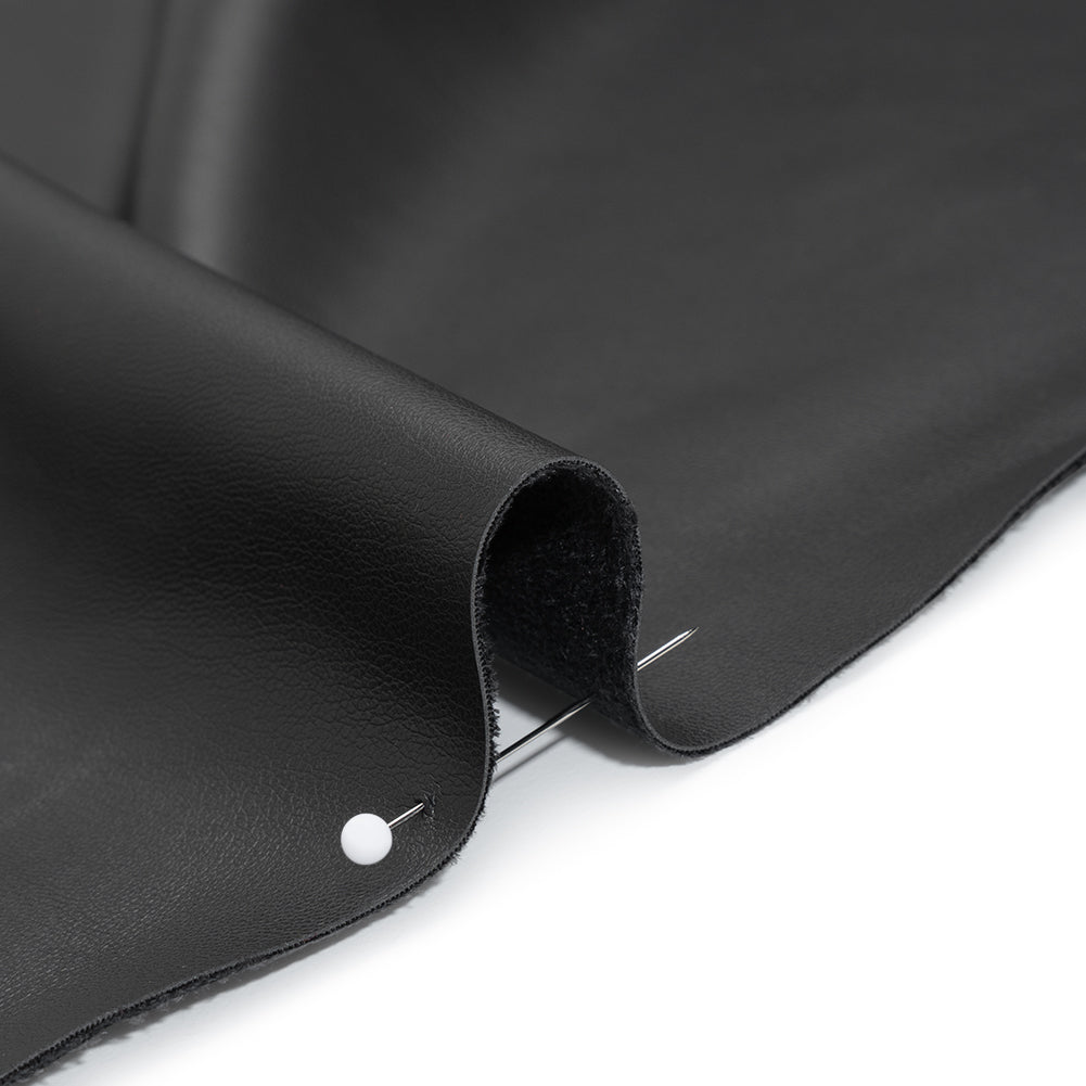 Buttery Faux Leather with Knit Faux Suede Backing - Black Detail Buttery Faux Leather with Knit Faux Suede Backing - Black Detail