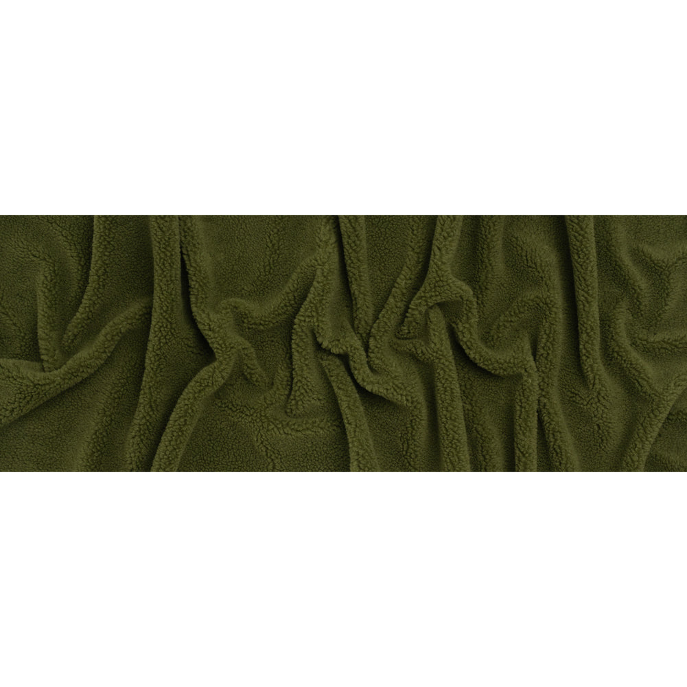 Recycled Polyester Faux Shearling - Olive - Full Recycled Polyester Faux Shearling - Olive - Full