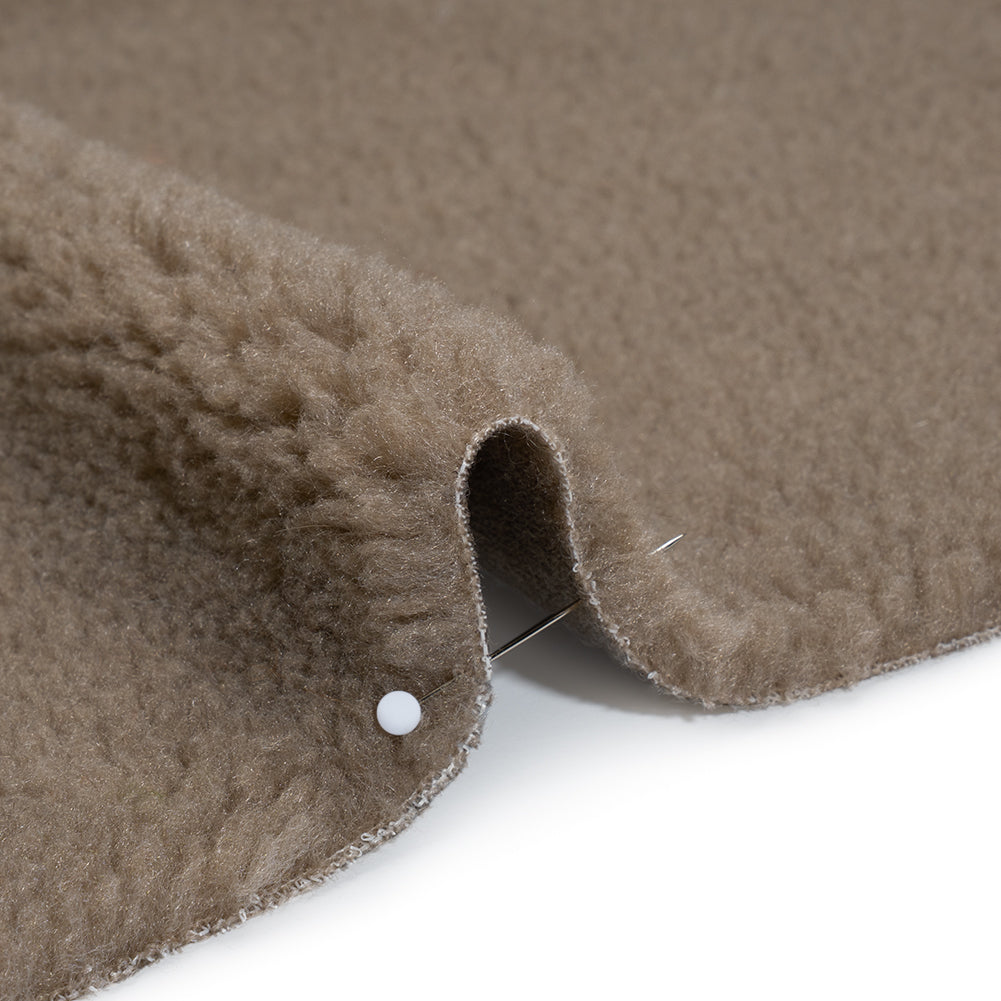 Recycled Polyester Faux Shearling - Gray Detail Recycled Polyester Faux Shearling - Gray Detail