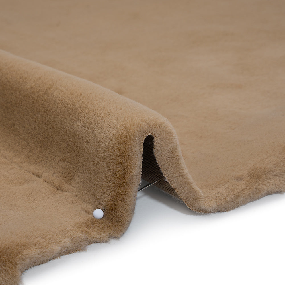 Recycled Polyester Faux Rabbit Fur - Beige Detail Recycled Polyester Faux Rabbit Fur - Beige Detail
