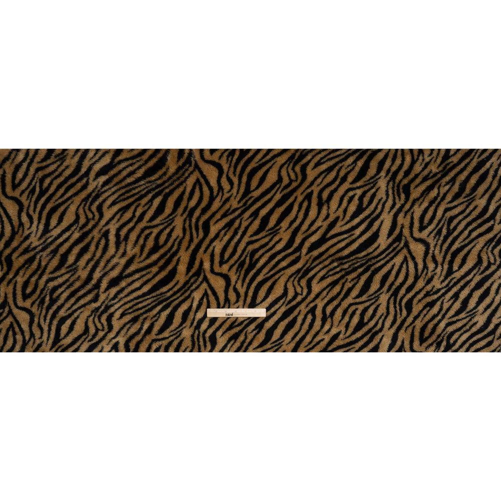 Recycled Polyester Minky Print - Beige and Black Tiger Stripes - Full Recycled Polyester Minky Print - Beige and Black Tiger Stripes - Full