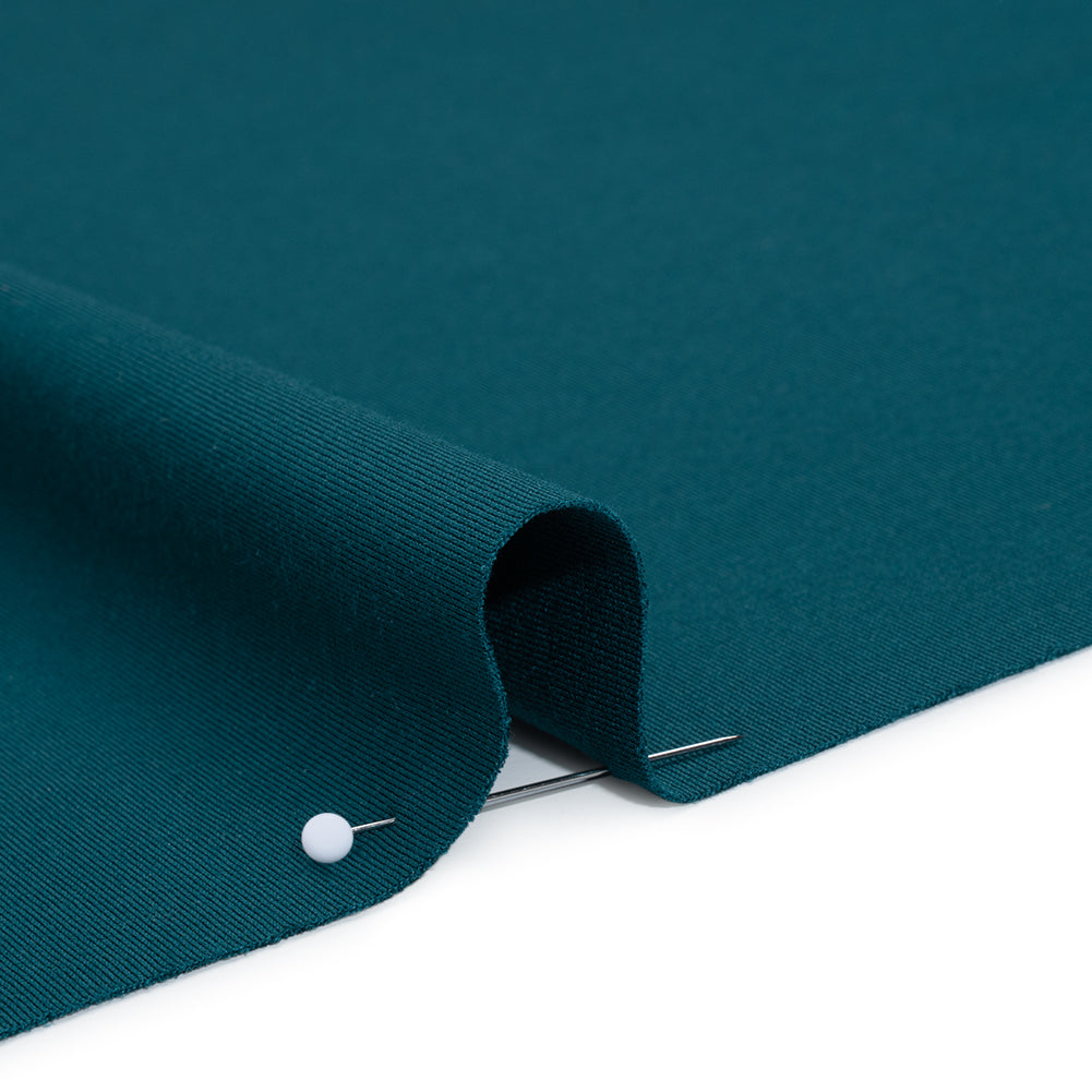 Lightweight Stretch Ponte Knit - Teal - Hesperia Collection Detail Lightweight Stretch Ponte Knit - Teal - Hesperia Collection Detail