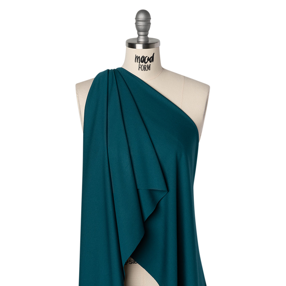 Lightweight Stretch Ponte Knit - Teal - Hesperia Collection Drape Lightweight Stretch Ponte Knit - Teal - Hesperia Collection Drape