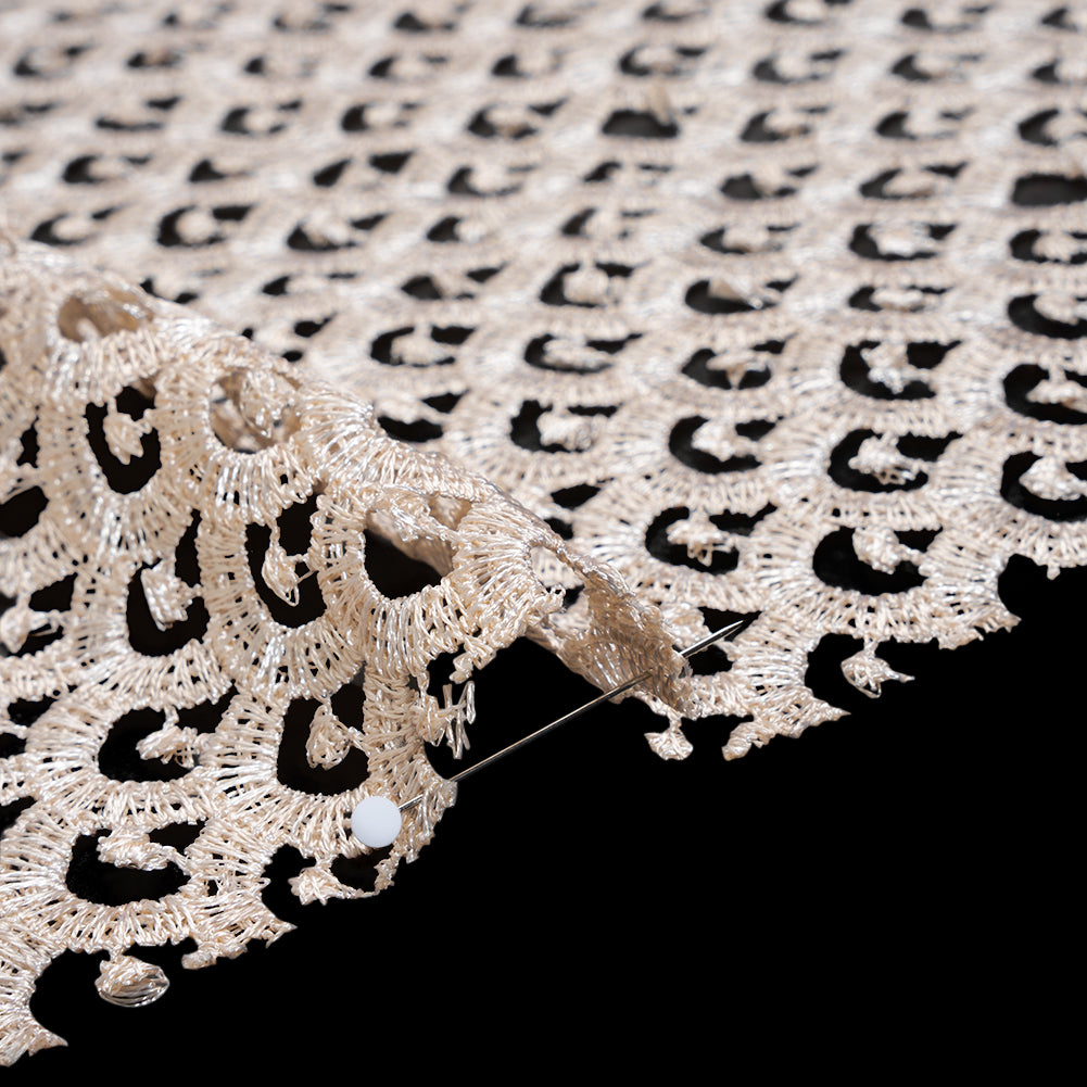 Guipure Lace - Bleached Sand Scale Scallops - Detail Guipure Lace - Bleached Sand Scale Scallops - Detail