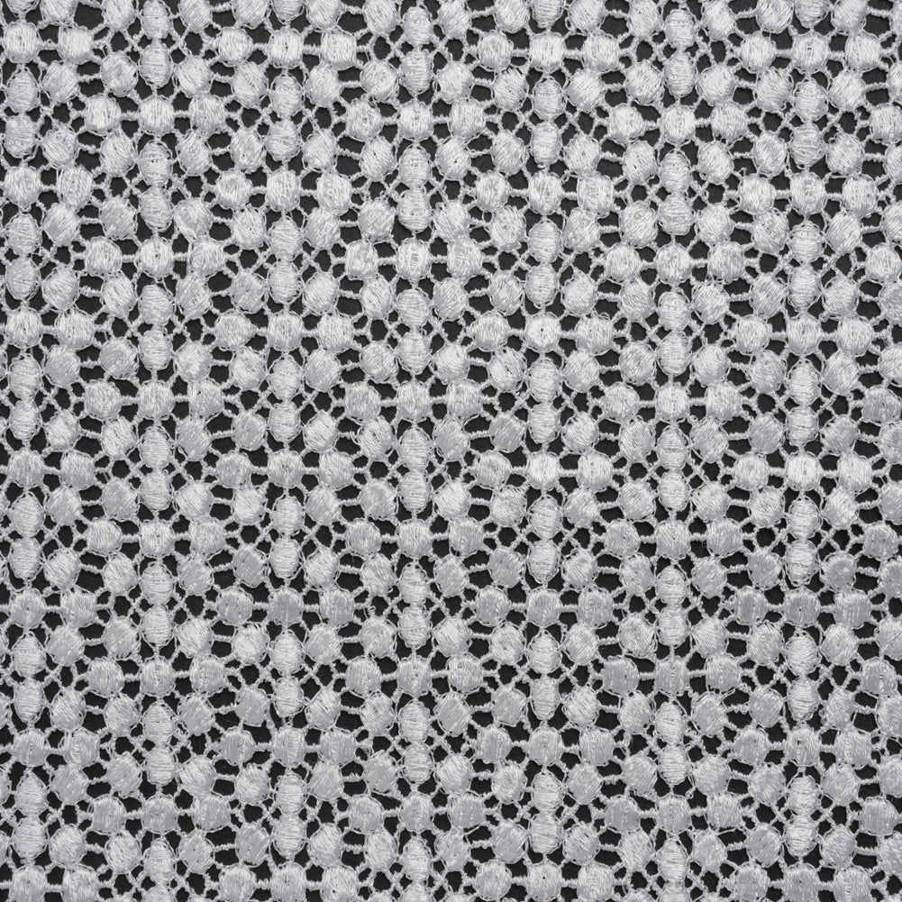 Guipure Lace - White Dots with Fancy Border Guipure Lace - White Dots with Fancy Border