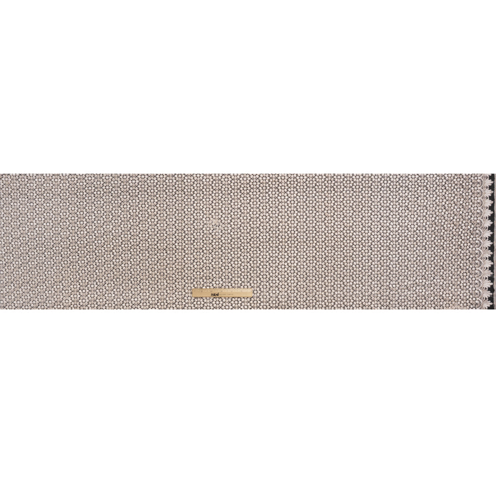 Guipure Lace - Bleached Sand Dots with Fancy Border - Full Guipure Lace - Bleached Sand Dots with Fancy Border - Full