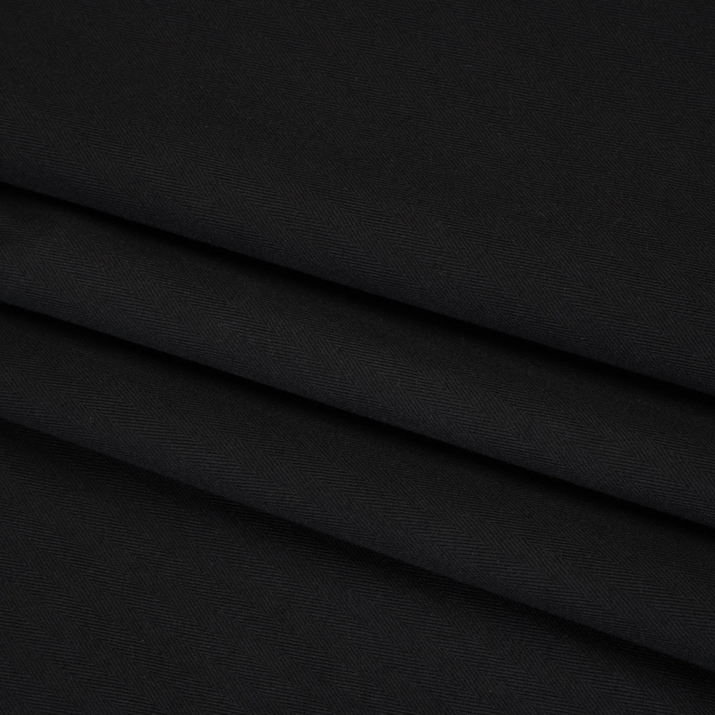 Cotton Herringbone Twill Coutil - Black - Farrah Collection - Folded Cotton Herringbone Twill Coutil - Black - Farrah Collection - Folded