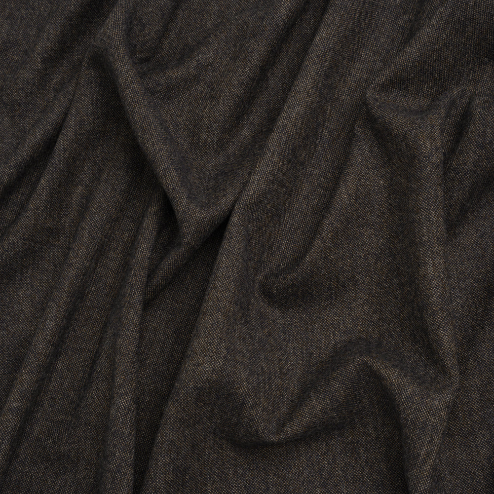 Stretch Wool Blend Flannel Suiting - Navy Blue and Brown Heathered Stretch Wool Blend Flannel Suiting - Navy Blue and Brown Heathered