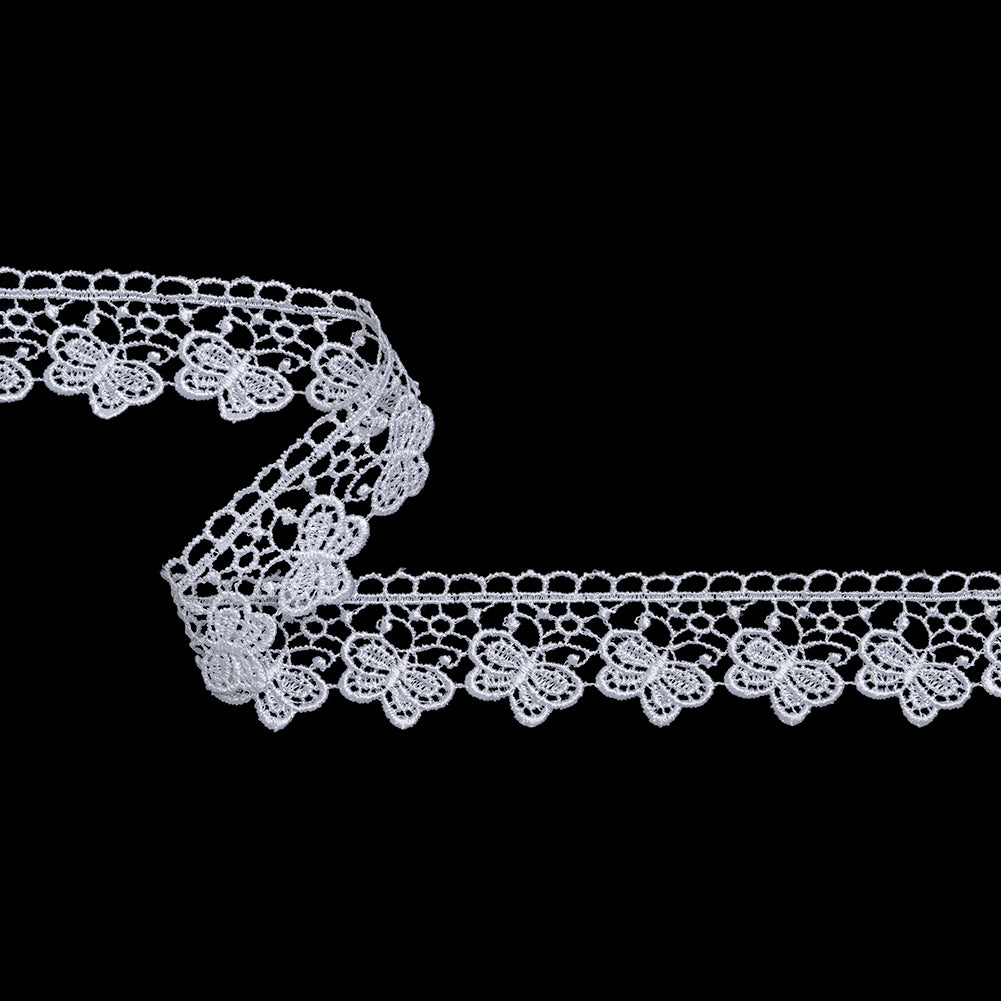 Guipure Lace Trim - 1.25" - White Butterflies Guipure Lace Trim - 1.25" - White Butterflies