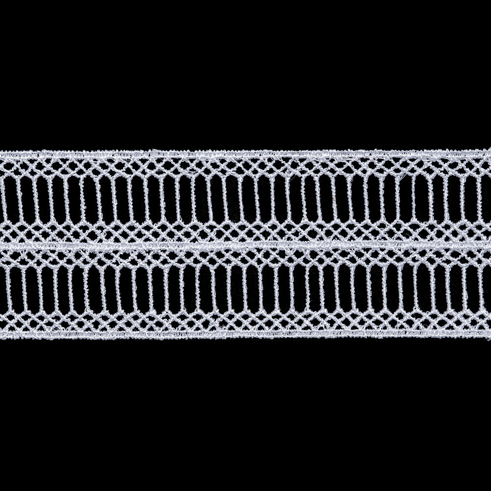 Guipure Lace Trim - 1.75" - White Ladders and Lattices - Folded Guipure Lace Trim - 1.75" - White Ladders and Lattices - Folded