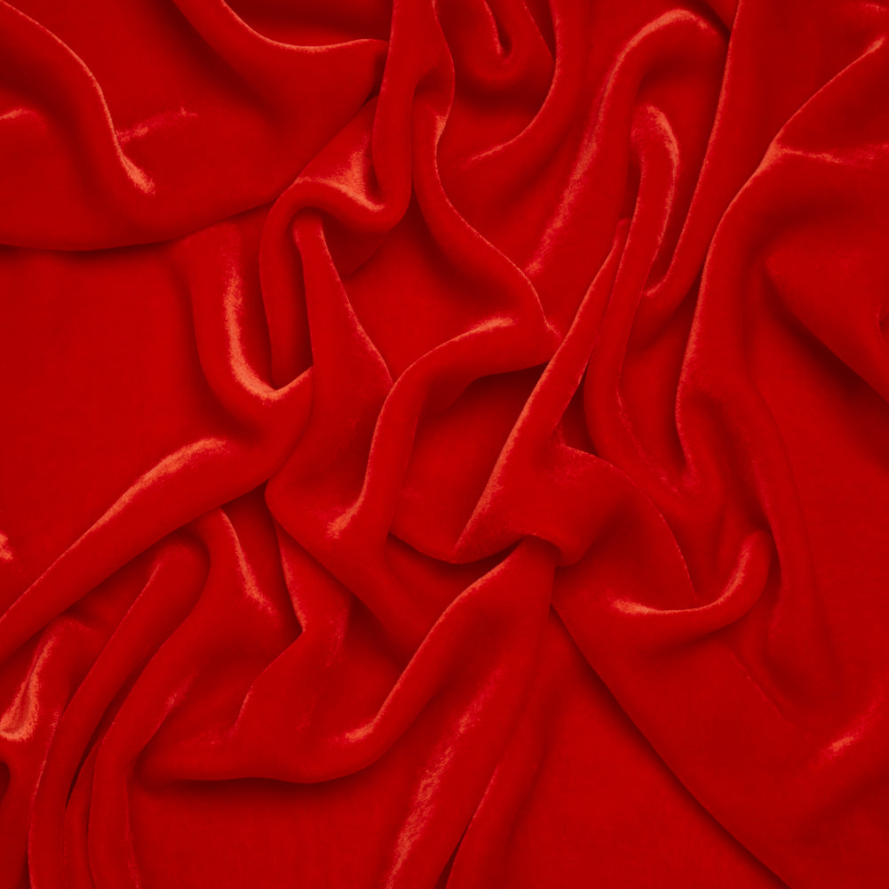 Silk and Rayon Velvet - Fiery Red - Adelasia Collection Silk and Rayon Velvet - Fiery Red - Adelasia Collection