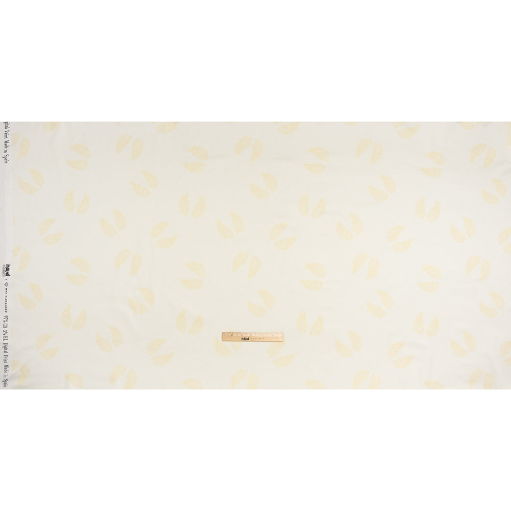 Stretch Cotton Sateen Print by Max Alexander - Cream and Sun Yellow Wings - Full Stretch Cotton Sateen Print by Max Alexander - Cream and Sun Yellow Wings - Full