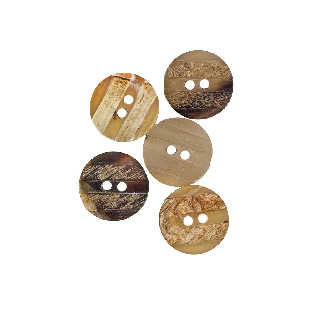 Natural Horn Button - 24L/15mm Full Natural Horn Button - 24L/15mm Full