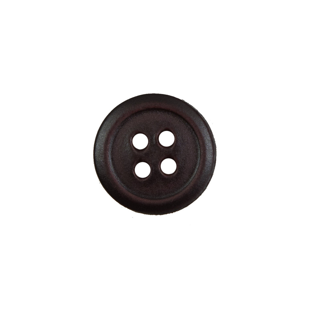 Antique Brown Leather 4-Hole Button - 24L/15mm Antique Brown Leather 4-Hole Button - 24L/15mm