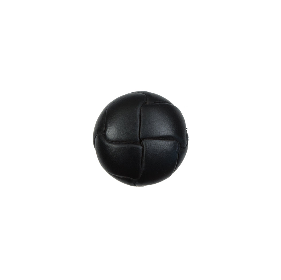 Black Leather Shank Back Button - 20L/12.5mm Black Leather Shank Back Button - 20L/12.5mm