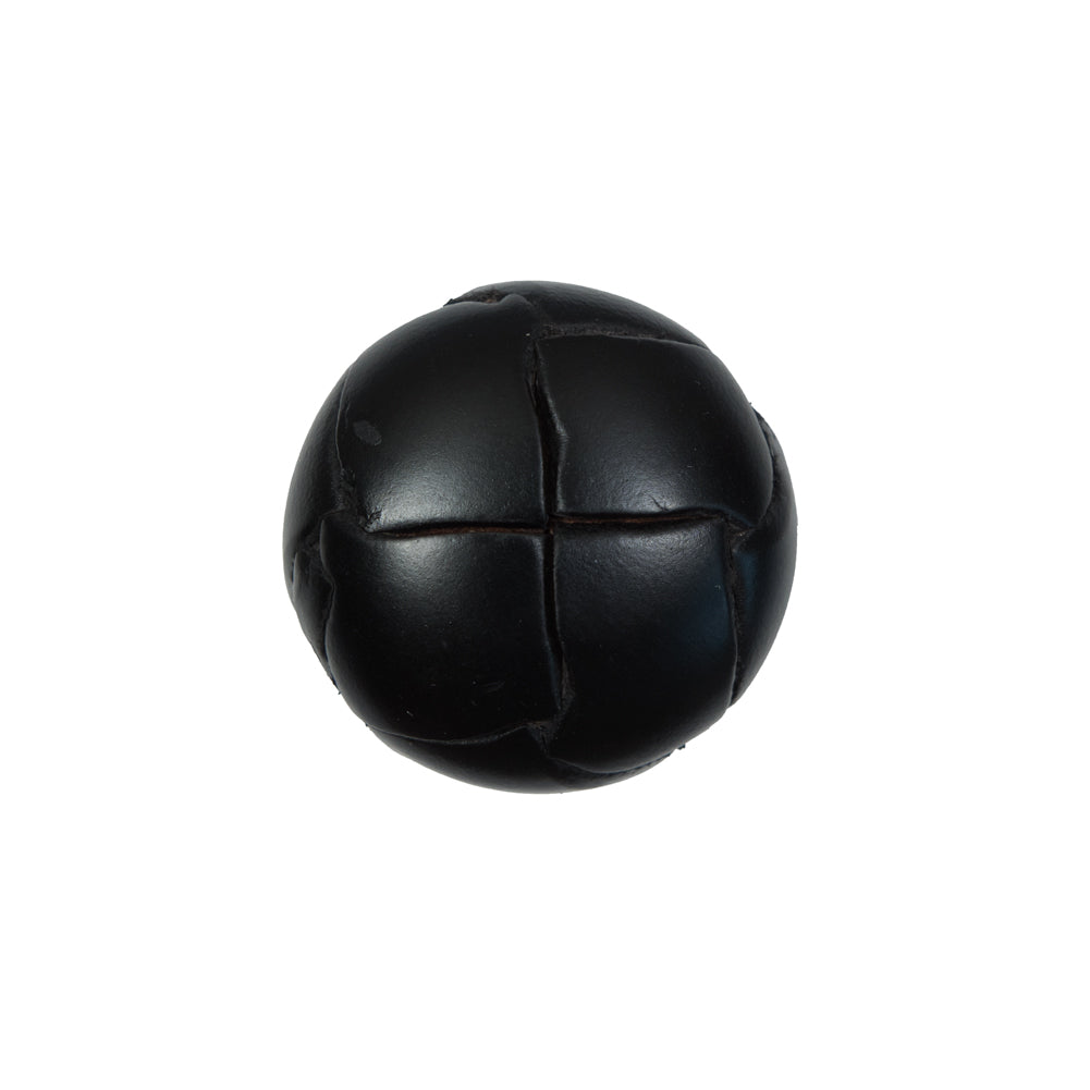 Black Leather Shank Back Button - 32L/20mm Black Leather Shank Back Button - 32L/20mm