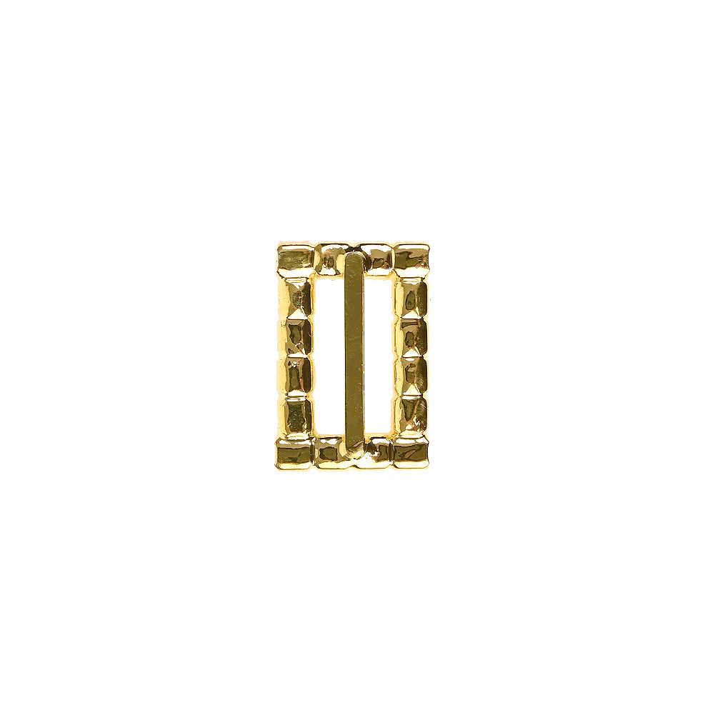 Swarovski Crystal and Gold Rectangular Rhinestone Slider - 0.5" x 0.75" Detail Swarovski Crystal and Gold Rectangular Rhinestone Slider - 0.5" x 0.75" Detail