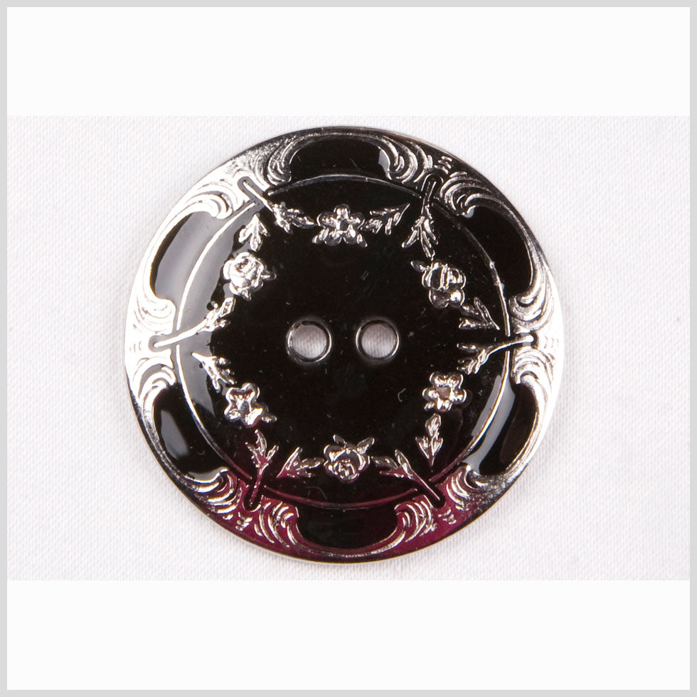 New Silver/Black Metal Coat Button - 48L/30.5mm New Silver/Black Metal Coat Button - 48L/30.5mm