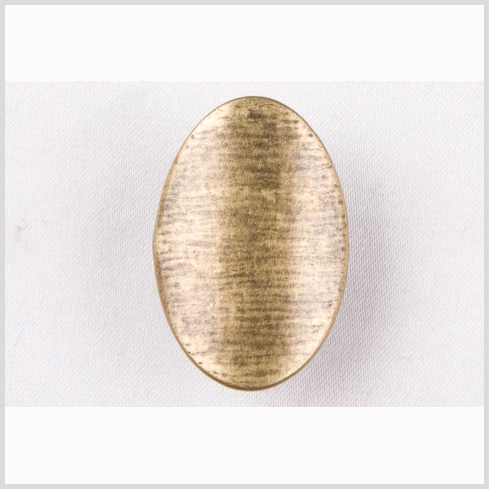 Old Brass Oval Metal Shank Back Button - 28L/18mm Old Brass Oval Metal Shank Back Button - 28L/18mm