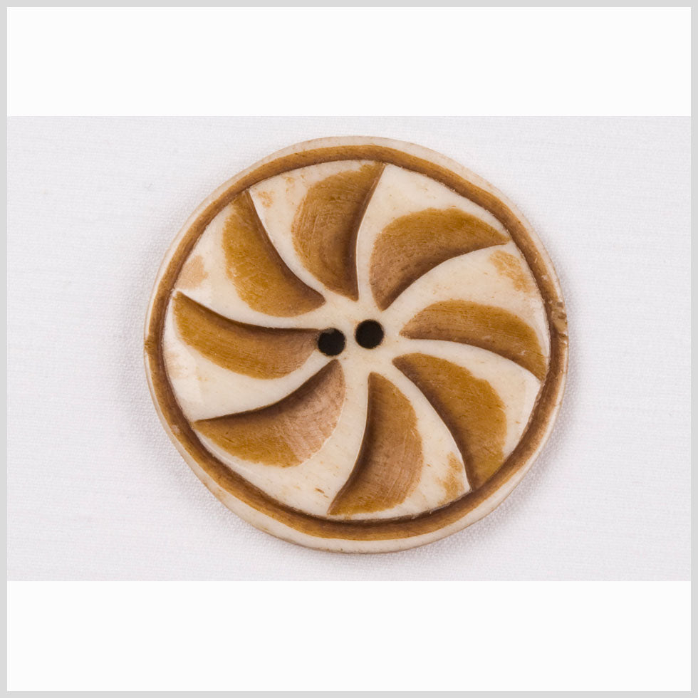 Natural Bone Pinwheel 2-Hole Button - 44L/28mm Natural Bone Pinwheel 2-Hole Button - 44L/28mm