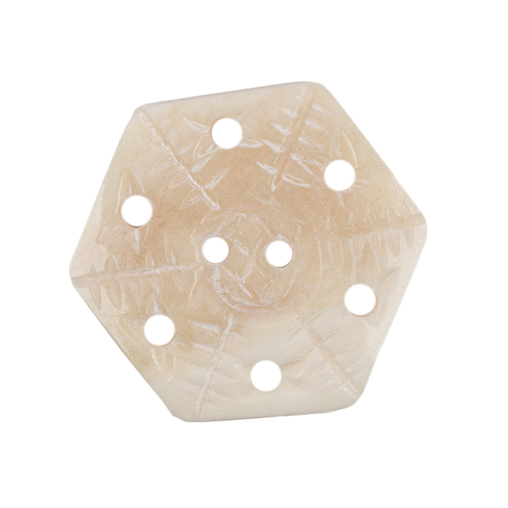 Natural Bone Hexagonal 2-Hole Button - 48L/30.5mm Natural Bone Hexagonal 2-Hole Button - 48L/30.5mm