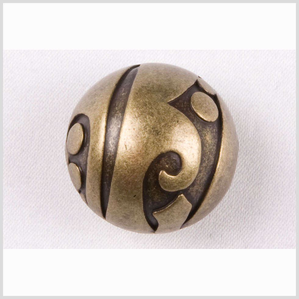 Decorative Old Brass Full-Sphere Metal Shank-Back Button - 36L/23mm Decorative Old Brass Full-Sphere Metal Shank-Back Button - 36L/23mm