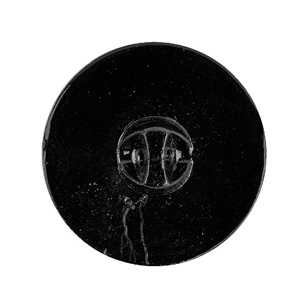Black and Gold Floral and Swirl Glass Button - 44L/28mm Detail Black and Gold Floral and Swirl Glass Button - 44L/28mm Detail